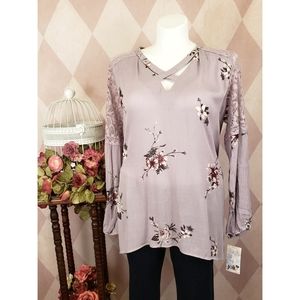 🆕️ Jolt | Purple Floral Lace Top